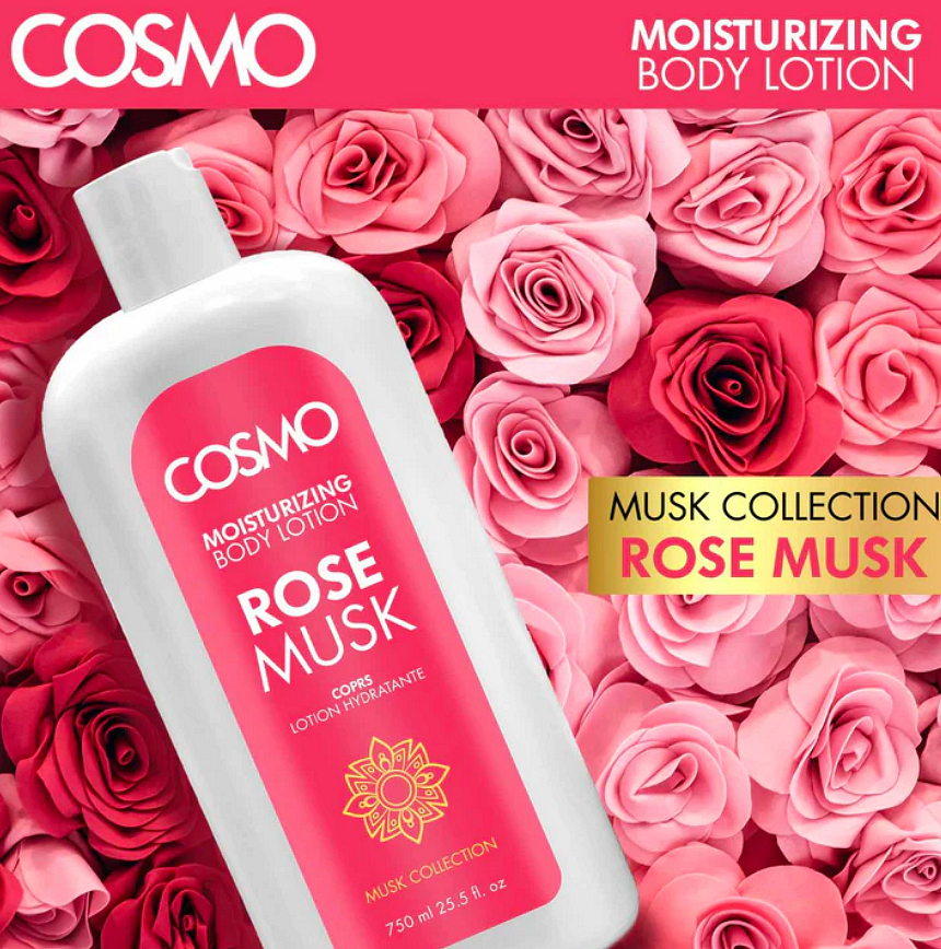 Ενυδατική λοσιόν σώματος με άρωμα τριαντάφυλλου και μόσχου