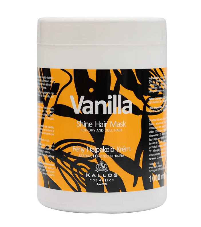 Μάσκα μαλλιών Kallos Vanilla Shine για ξηρά και ταλαιπωρημένα μαλλιά 1000 ml
