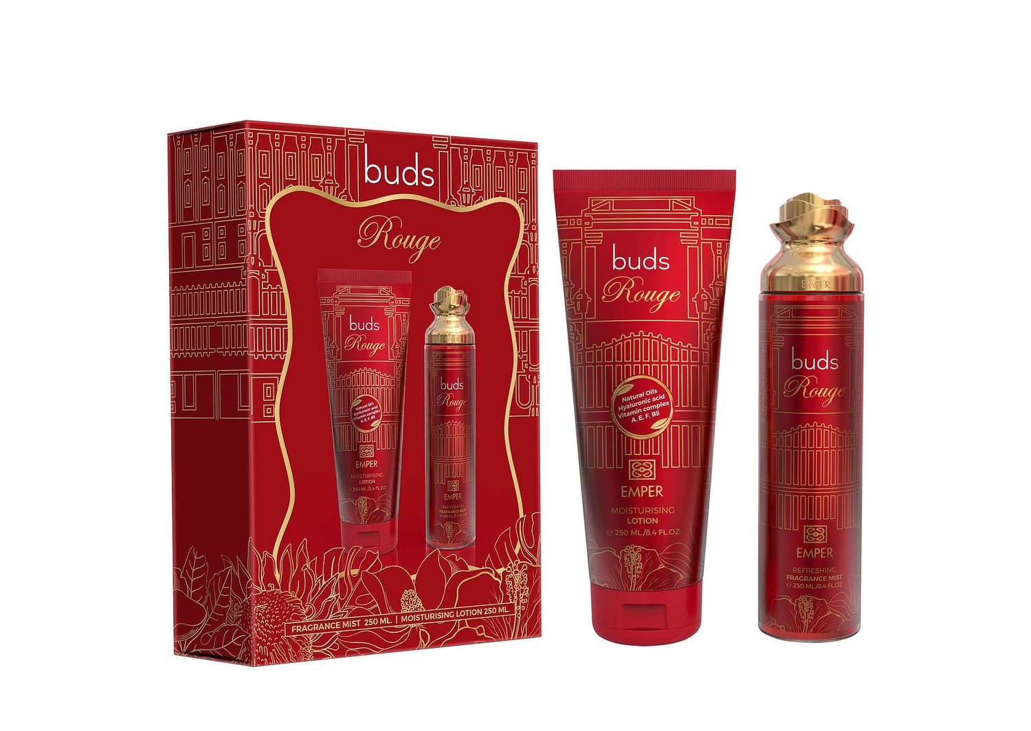 Σετ Buds Rouge (Γαλάκτωμα Σώματος + Σπρέι Σώματος)